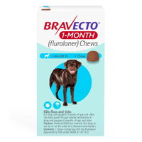 Bravecto 1-Month Chew for Large Dogs 44 To 88lbs (Blue)