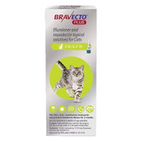 Bravecto Plus for Small Cats 112 mg (2.6 to 6.2 lbs) Green