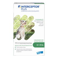 Interceptor Plus Chew (Interceptor Spectrum) for Dogs 8.1 - 25lbs (Green)