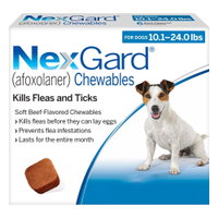 Nexgard Chewables for Medium Dogs 10.1-24 lbs (Blue) 28mg