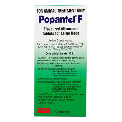 Popantel F Allwormer for Large Dogs 35 kg (77lbs)